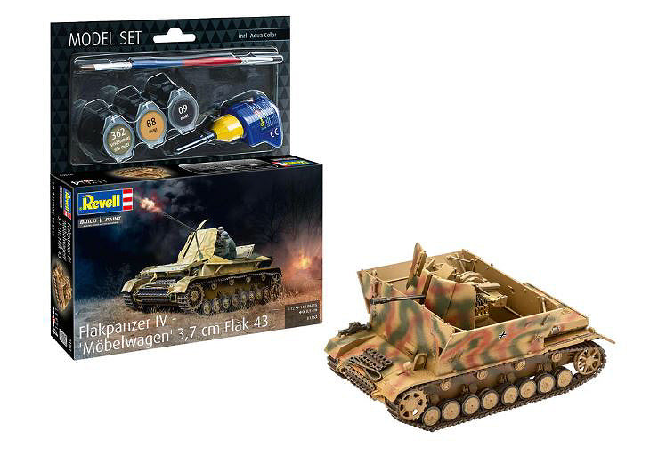 Flakpanzer Iv "mobelwagen" 3,7 Cm Flak 43 Model Set Kit – Revell 1:72