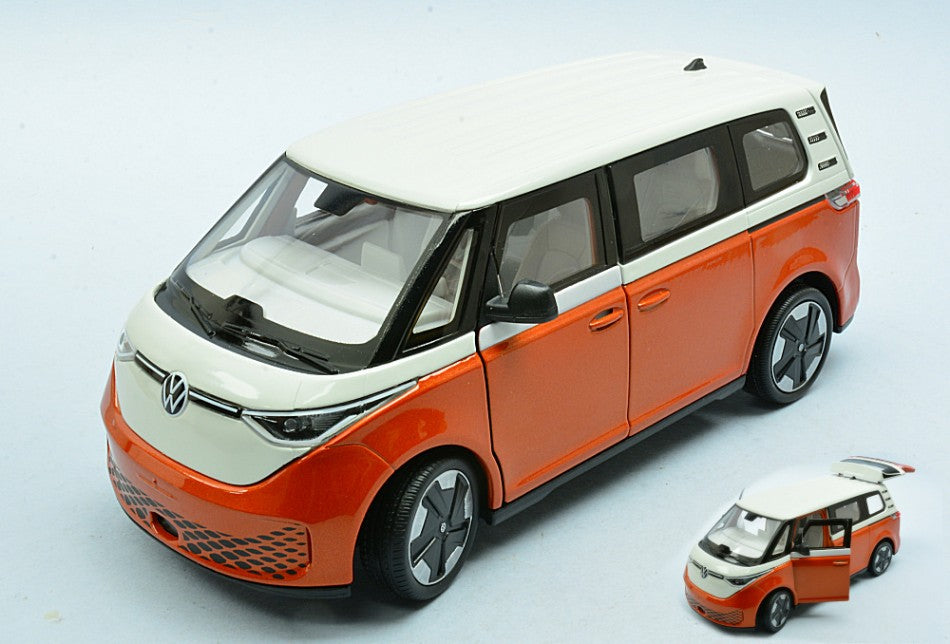 VW Id Buzz Metallic Orange W/white Roof – Welly 1:24