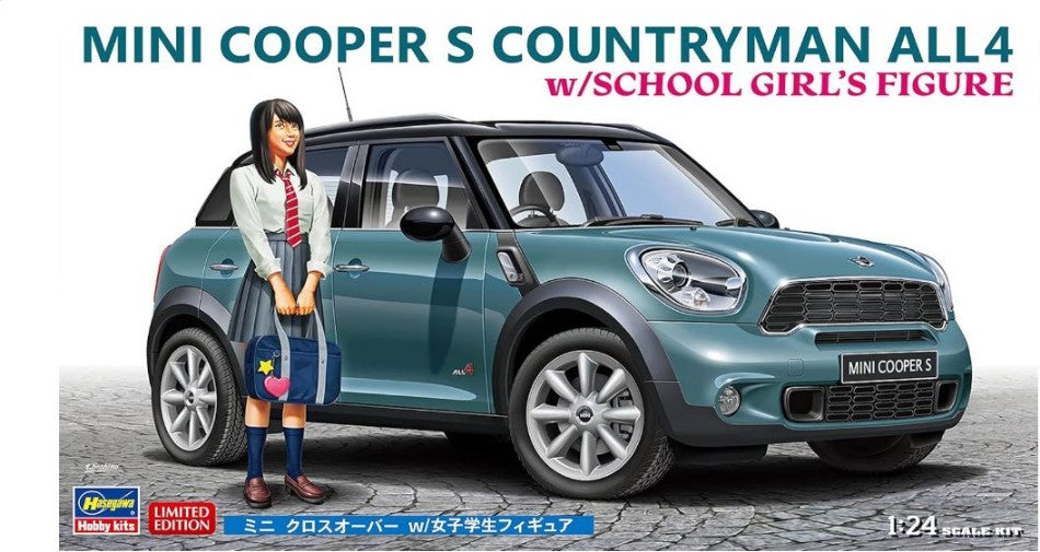 Mini Cooper S Countryman AII4 W/school Girl's Figure Kit – Hasegawa 1:24