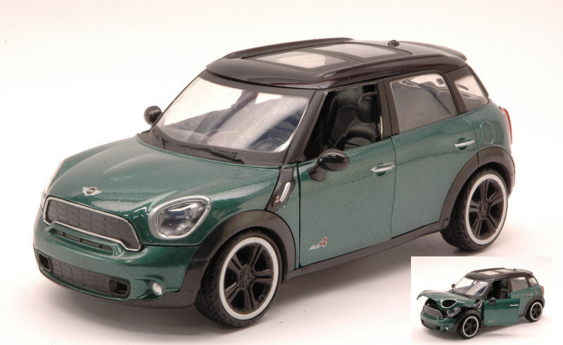 Mini Cooper S Countryman 2011 Green W/black Roof – MotorMax 1:24