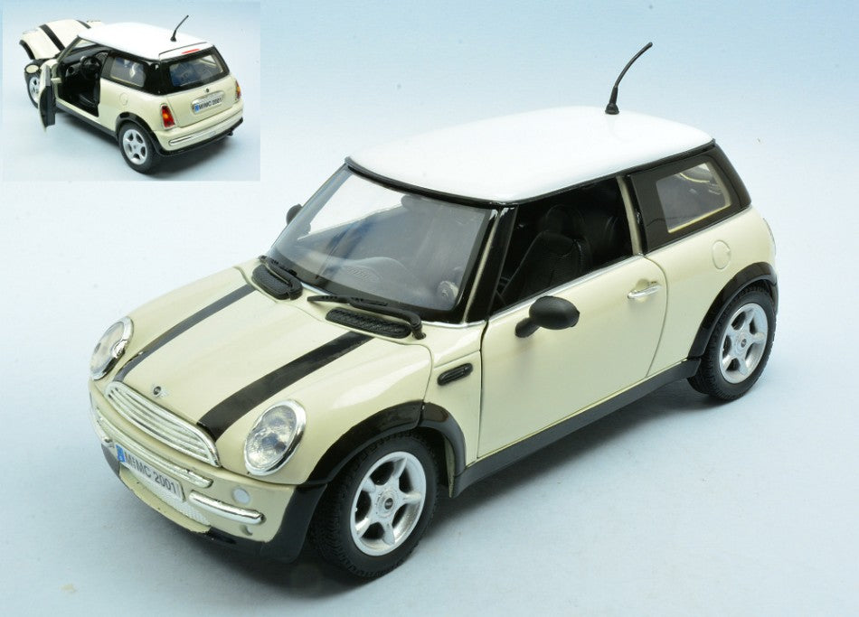 Mini Cooper Beige W/white Roof – MotorMax 1:18