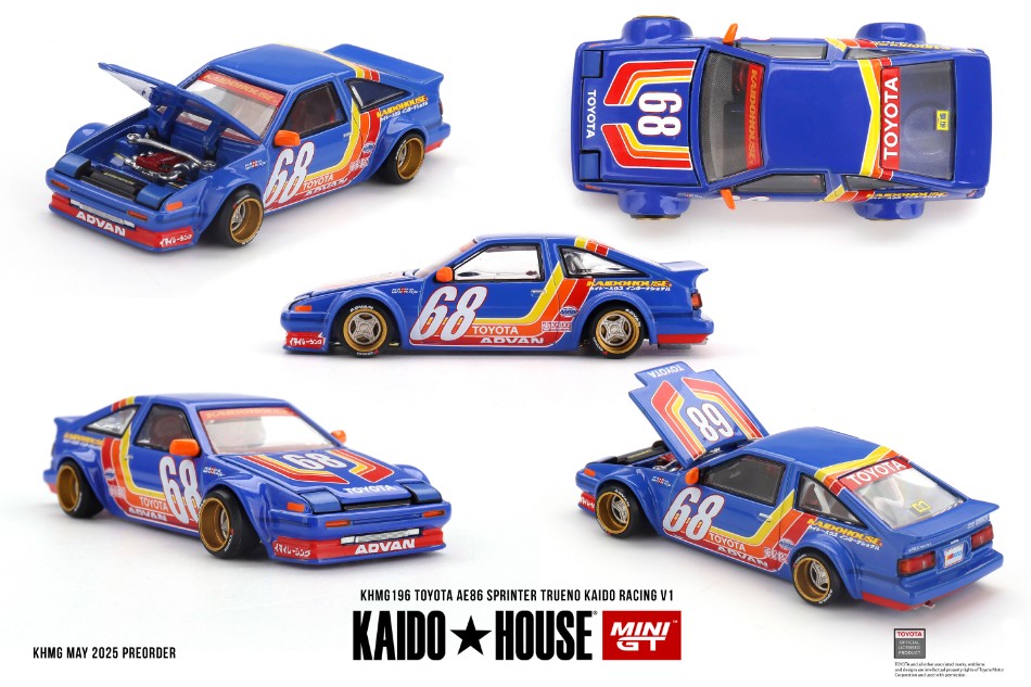 Toyota AE86 Sprinter Trueno Kaido Racing V1 1983 – Mini GT 1:64