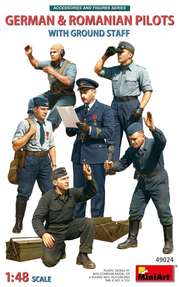 German & Romanian Pilots W/ground Staff Kit – Miniart 1:48