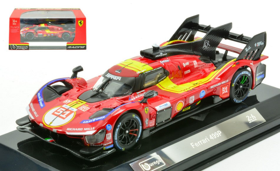 Ferrari 499P N.51 3rd Le Mans 2025 Pier Guidi-calado-giovinaz.sign. – Bburago 1:43