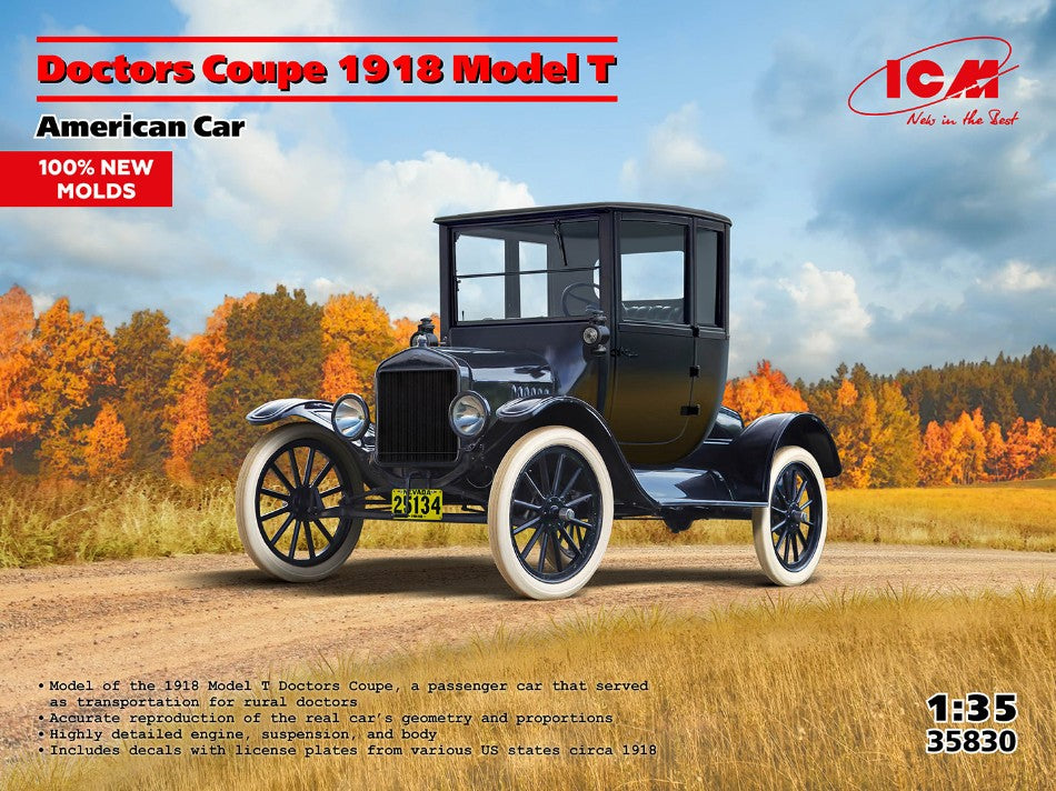 Doctors Coupe 1917 Model T American Car Kit – ICM 1:35
