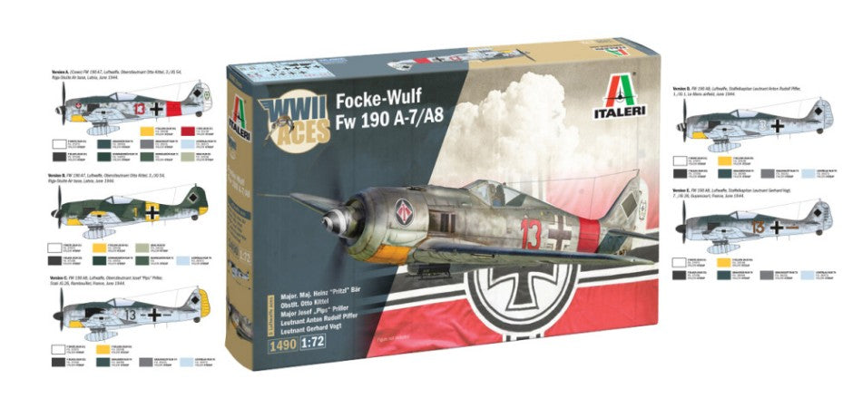 Focke Wulf 190 A-7/A-8 Aces Kit 1:72 – Italeri
