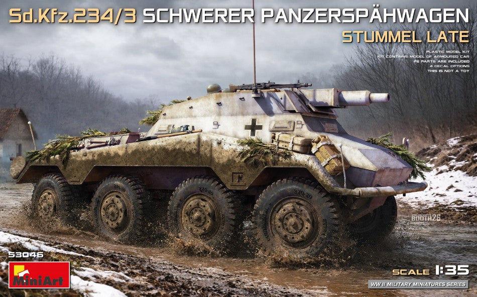 SD.KFZ.234/3 Schwerer Panzerspahwagen Stummel Late Kit – Miniart 1:35