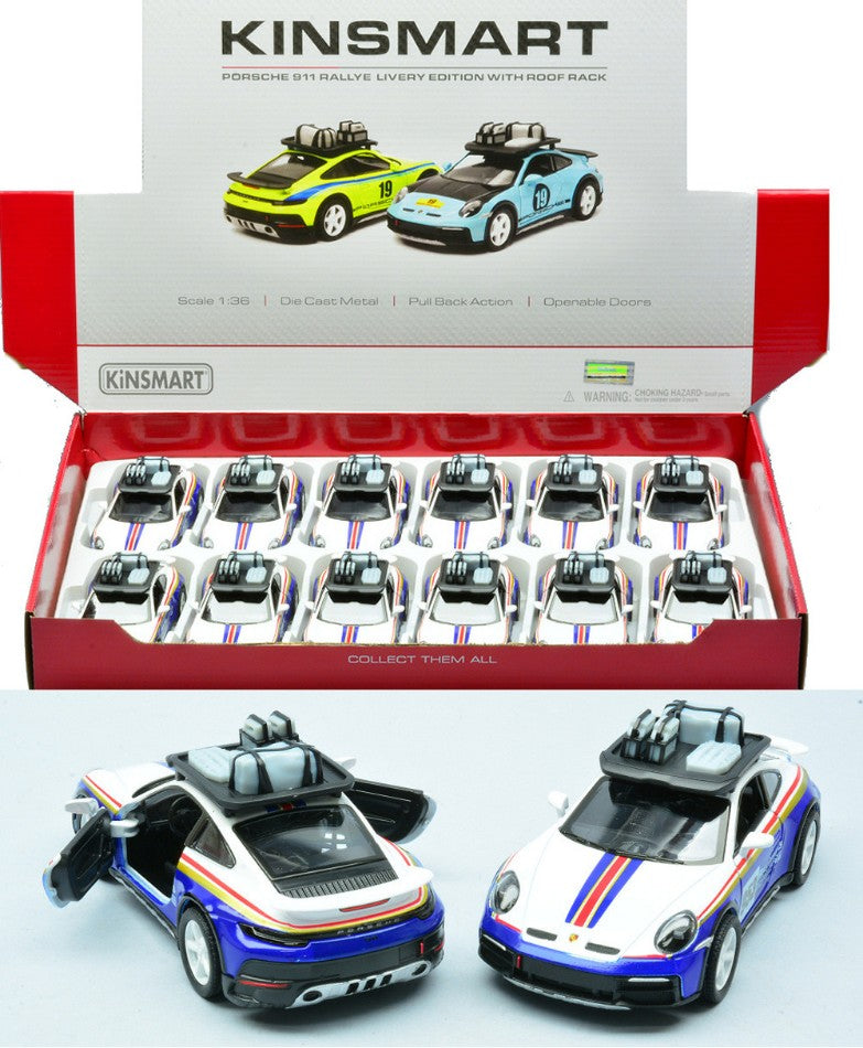 Porsche 911 Rallye With Roof Rack (5481DF) Rothmans Livery Cm 12 – Kinsmart 1:36