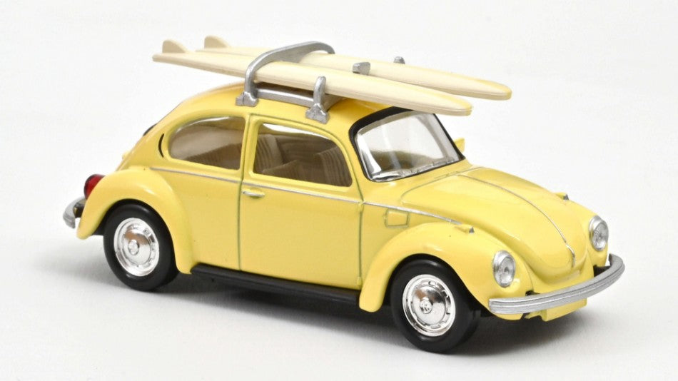 Vw Beetle 1303 1973 Pastel giallo With Surfboards Jet-Car 1:43 – Norev