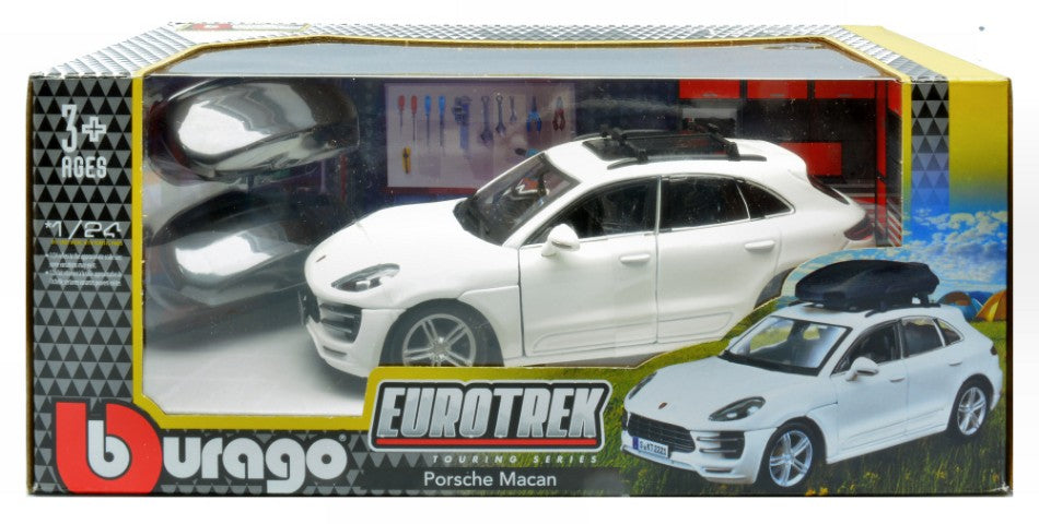 Porsche Macan White + Cargo Box – Bburago 1:24
