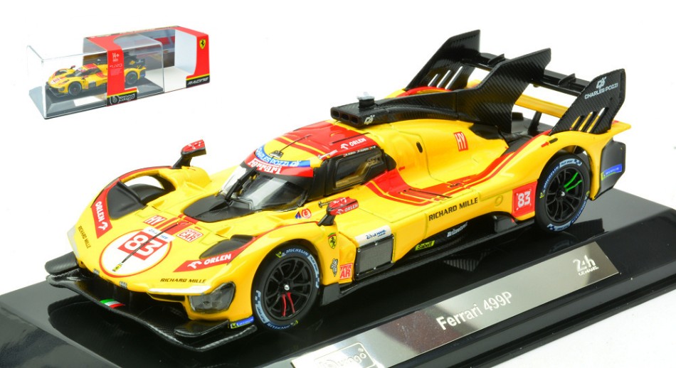 Ferrari 499P N.83 Winner Le Mans 2025 Kubica-hanson-ye Signature – Bburago 1:43