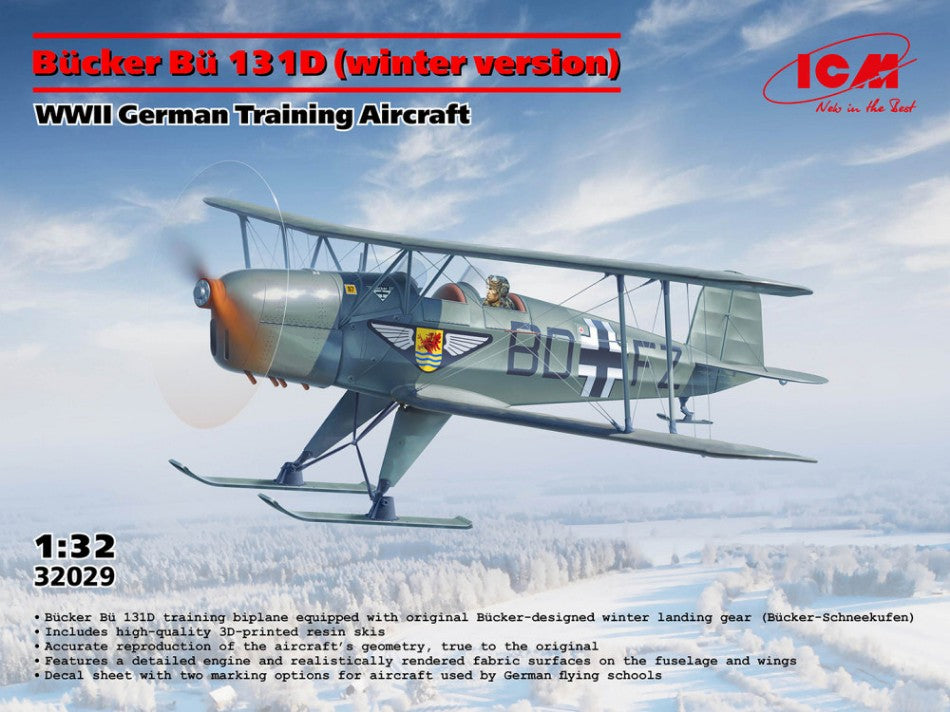 Bucker Bu 131D (winter Version) WWII German Training Aircraft Kit – ICM 1:32