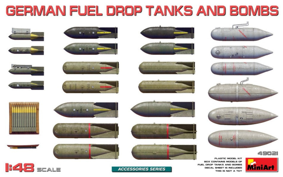 German Fuel Drop Tanks And Bombs Kit – Miniart 1:48