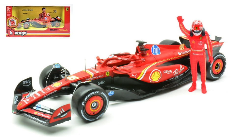 Ferrari SF-24 N.16 2024 Charles Leclerc W/figure – Burago 1:24