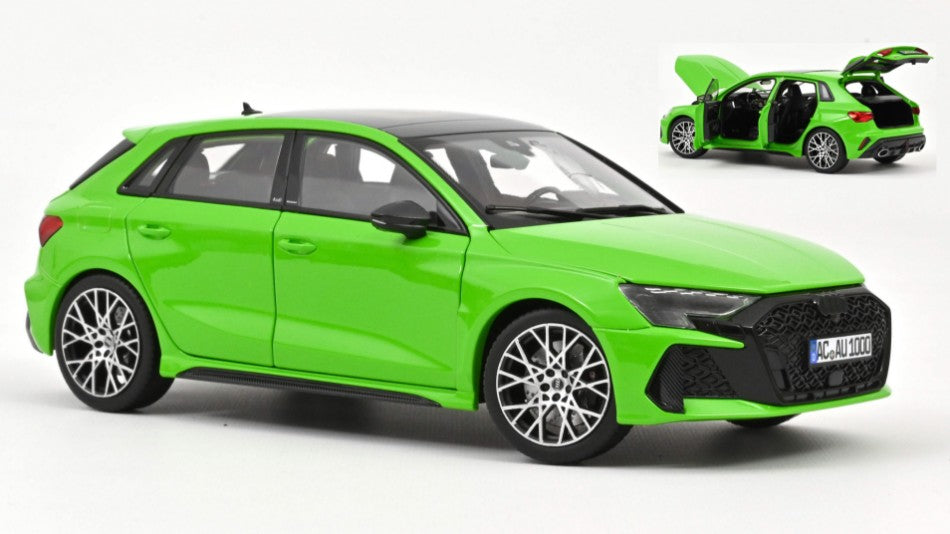 Audi RS 3 Sportback 2025 Kyalami verde 1:18 – Norev