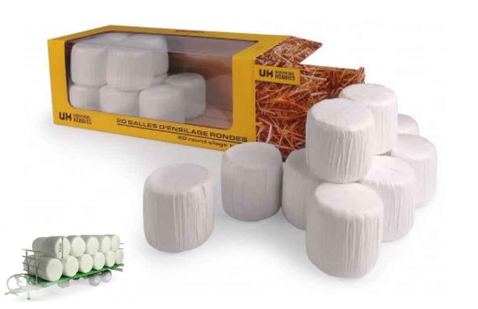 Rotoball Pack Of 20 Round Silage Bales White – Universal Hobbies 1:32