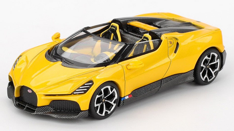 Bugatti W16 Mistral giallo 2023 1:64 – Mini GT